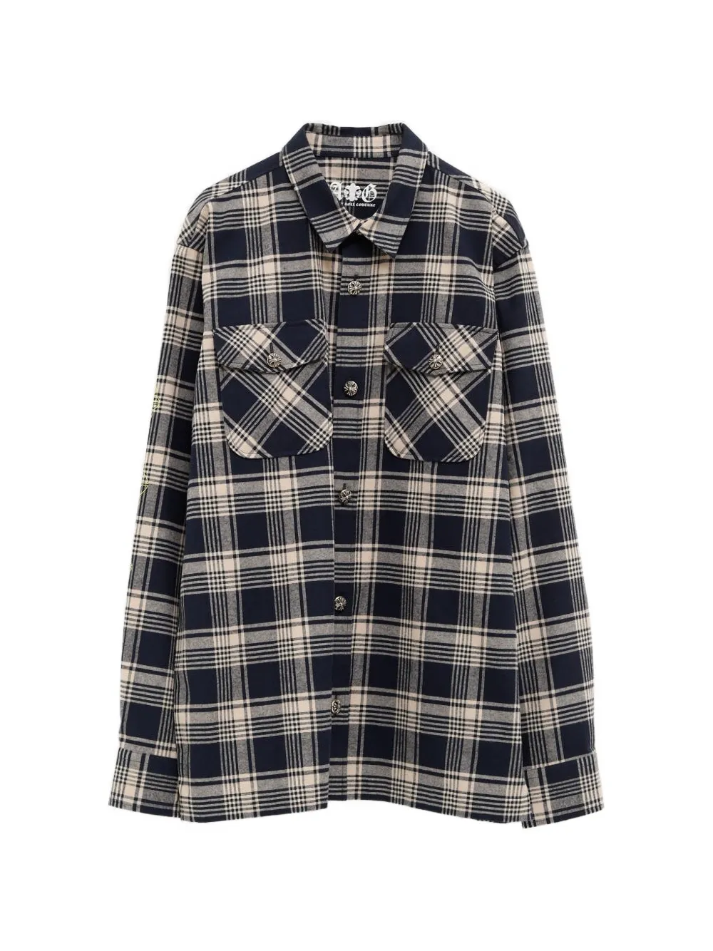 Amal Guessous plaid chest-pocket shirt - Blau