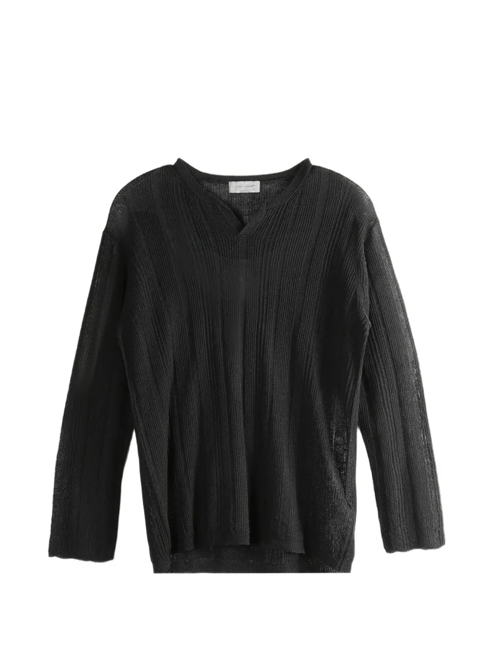 Yohji Yamamoto Henry V-neck T-shirt - Nero