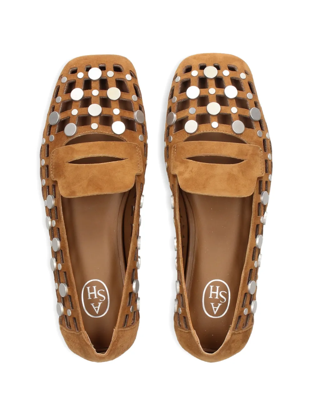 Ash Bali loafers met studs en uitgesneden details Bruin