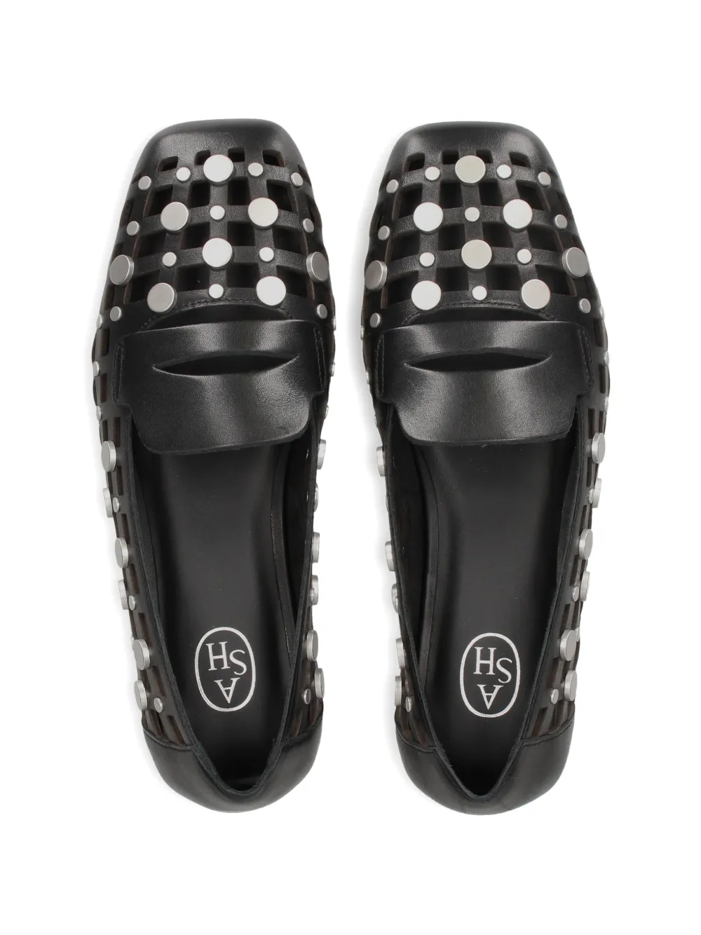 Ash Bali loafers met uitgesneden details en studs Zwart