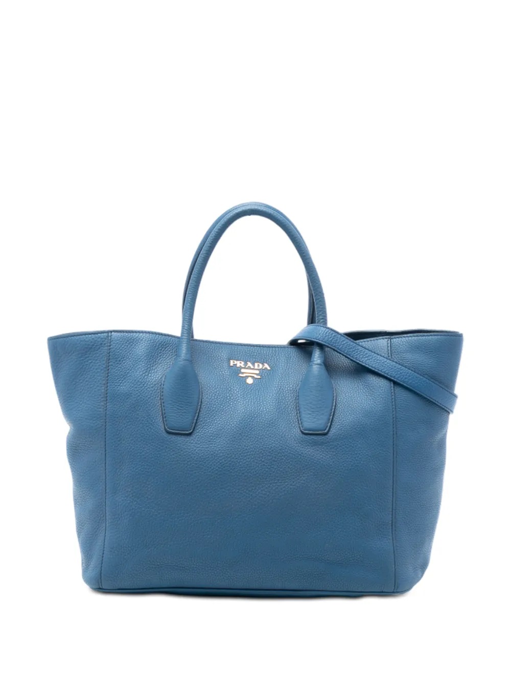 Prada Pre-Owned Borsa tote Vitello Daino Open convertibile 2010-2026 - Blu
