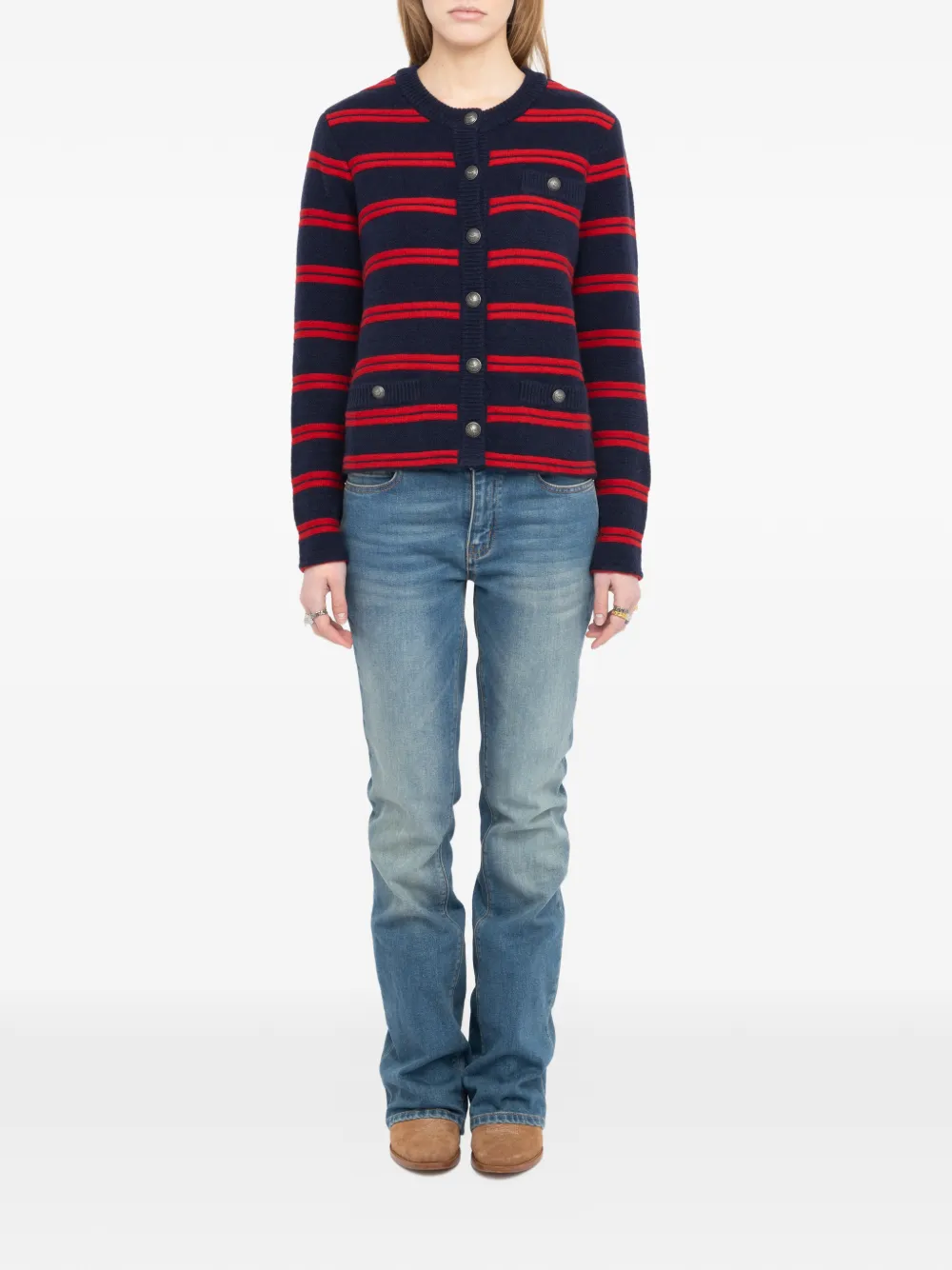  Zadig&voltaire Striped Pocket Cardigan - Blue 