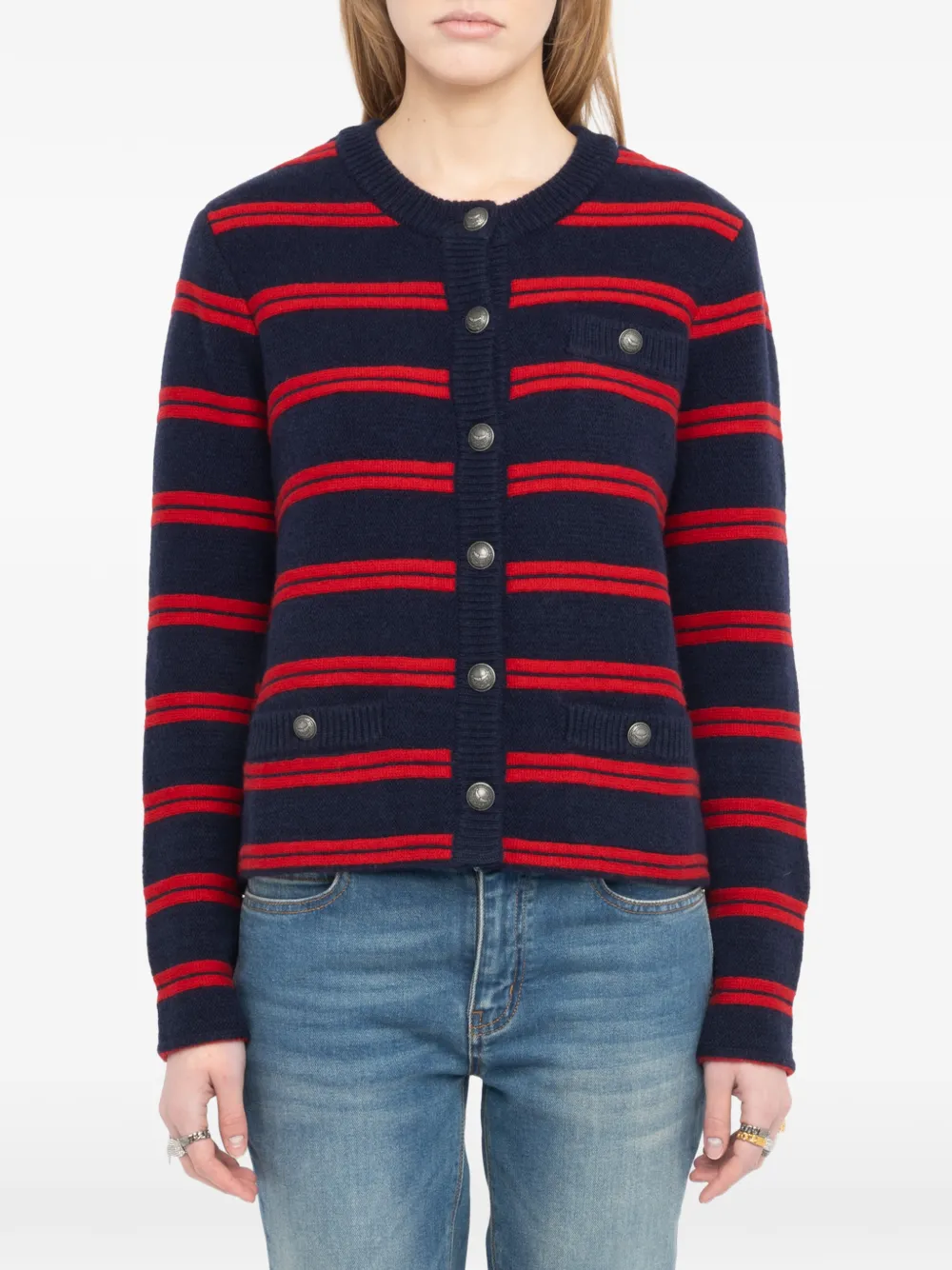 Zadig&Voltaire Gestreept vest met zak Blauw