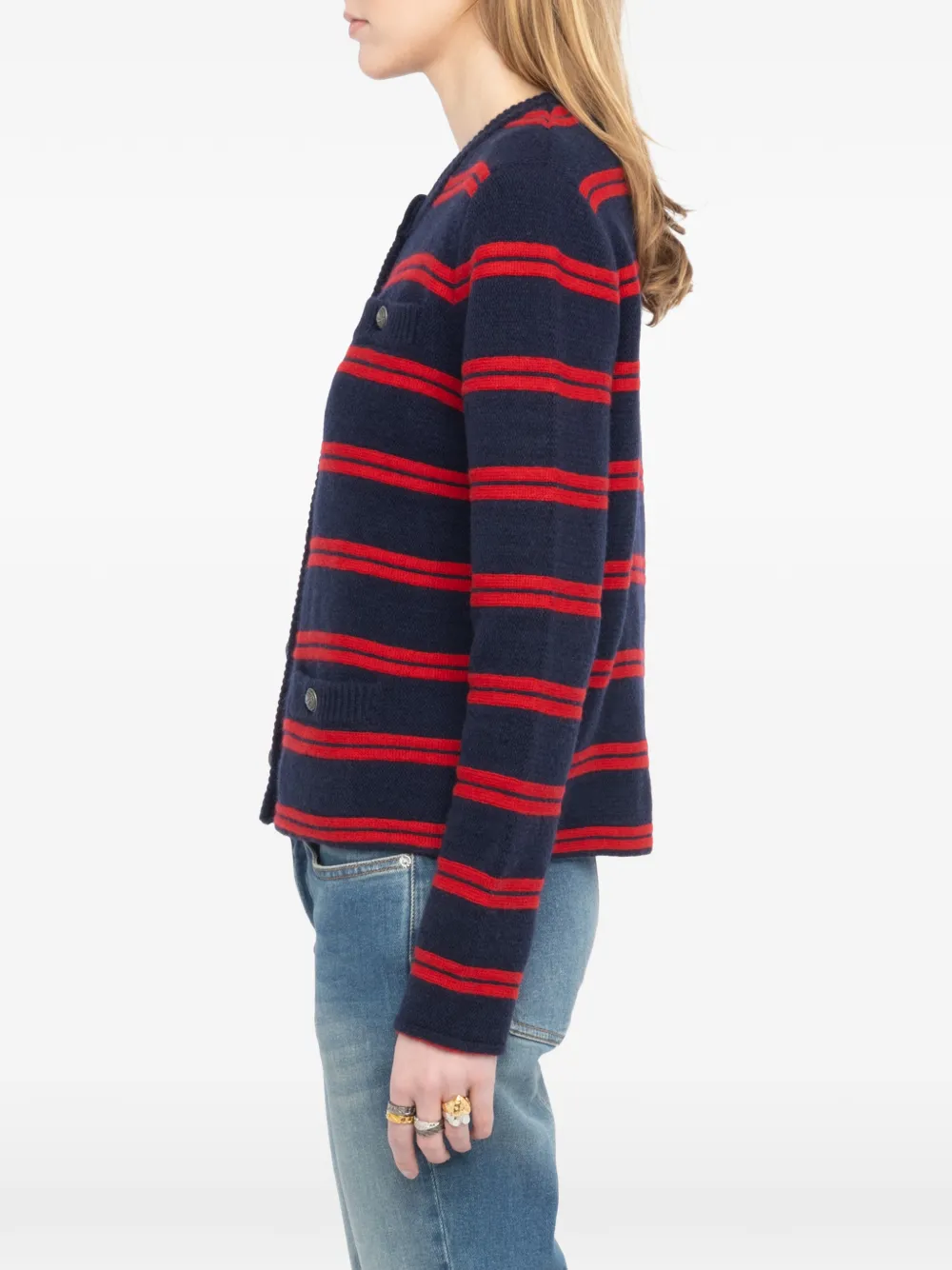 Zadig&Voltaire Gestreept vest met zak Blauw
