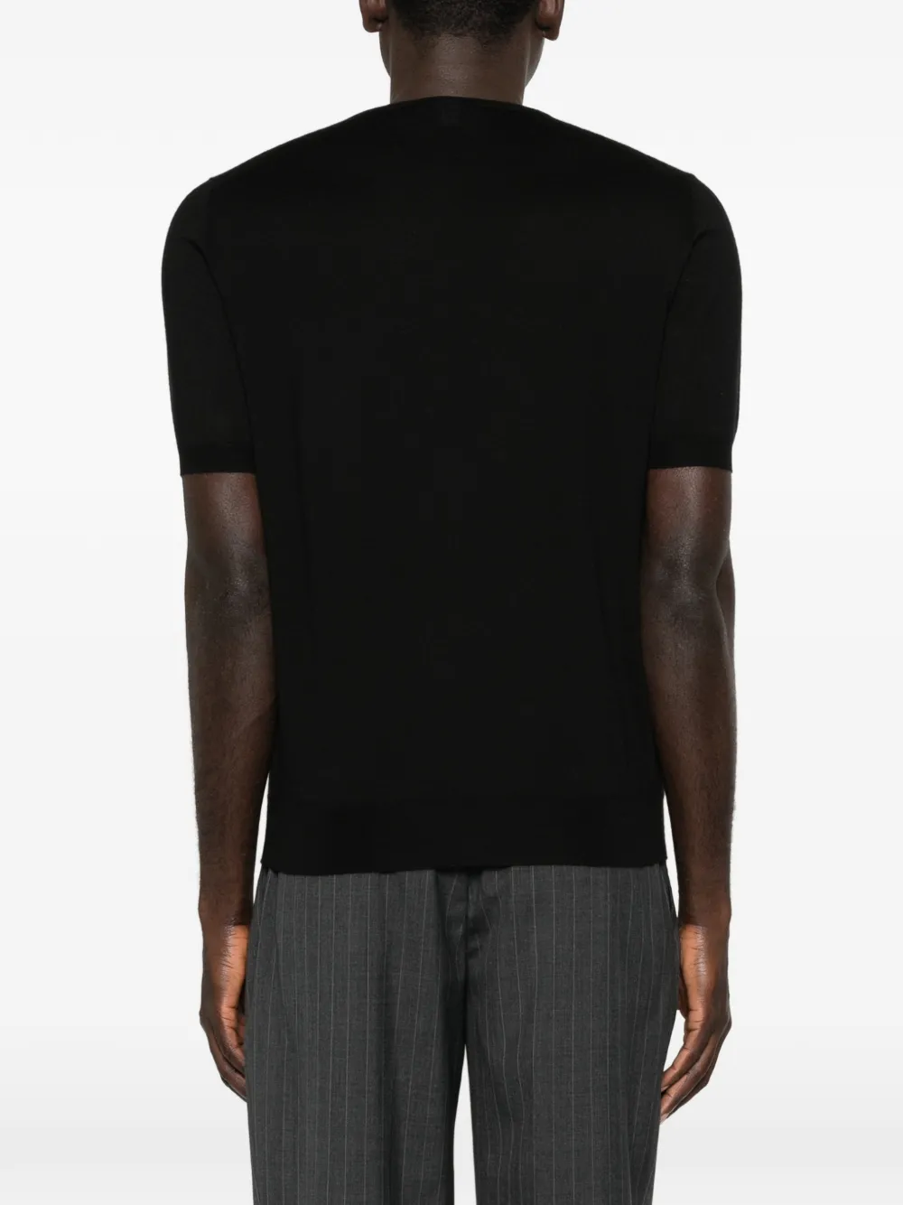 Fedeli T-shirt met ronde hals en korte mouwen Zwart