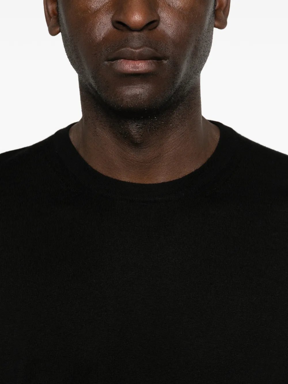 Fedeli T-shirt met ronde hals en korte mouwen Zwart