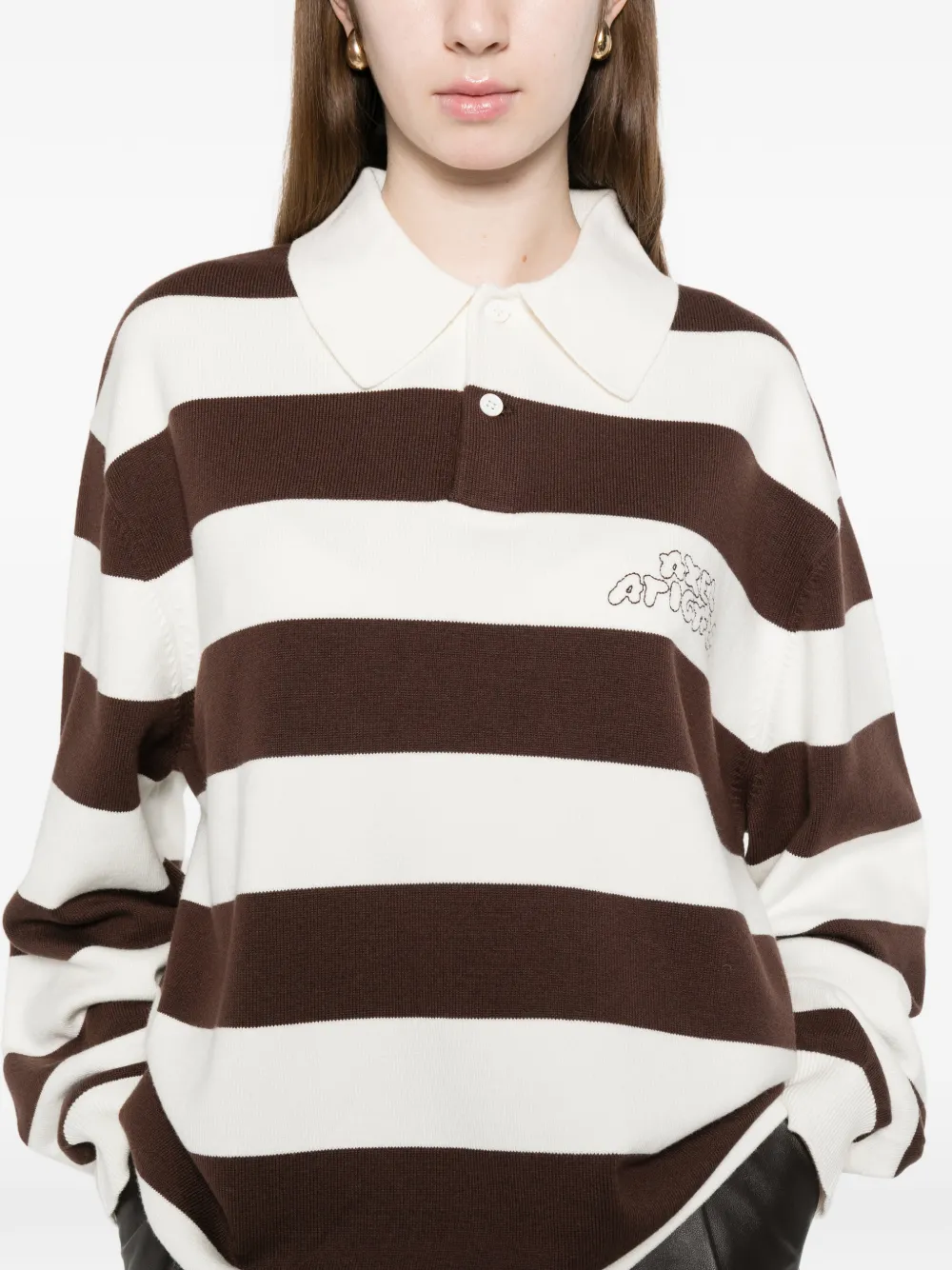Axel Arigato Rey poloshirt met geborduurd logo Bruin