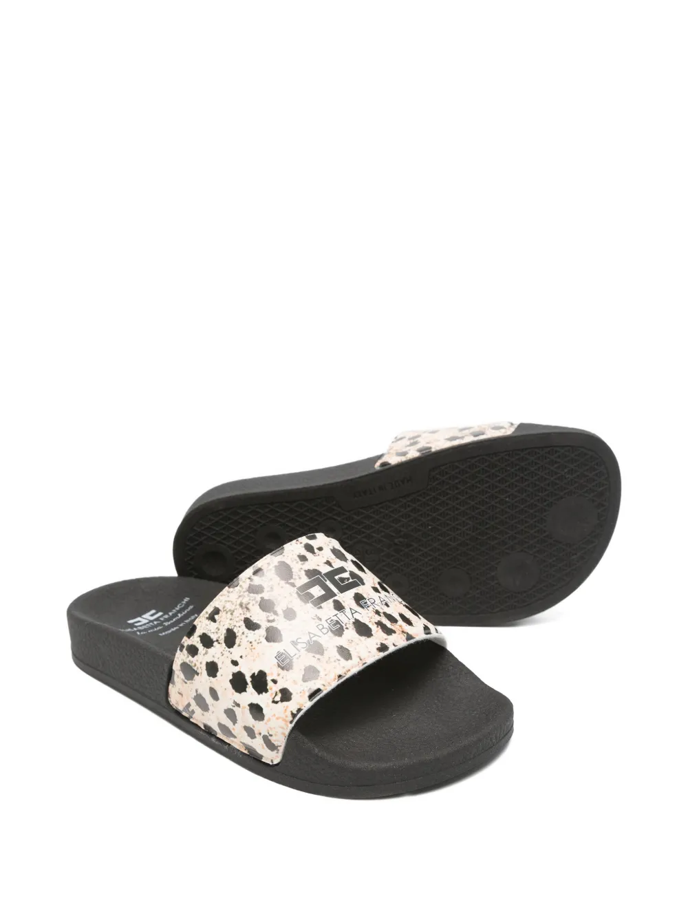Elisabetta Franchi La Mia Bambina Slippers met dierenprint Beige