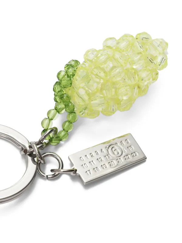 MM6 Maison Margiela Lemon Beaded Numeric Keyring | Yellow | FARFETCH
