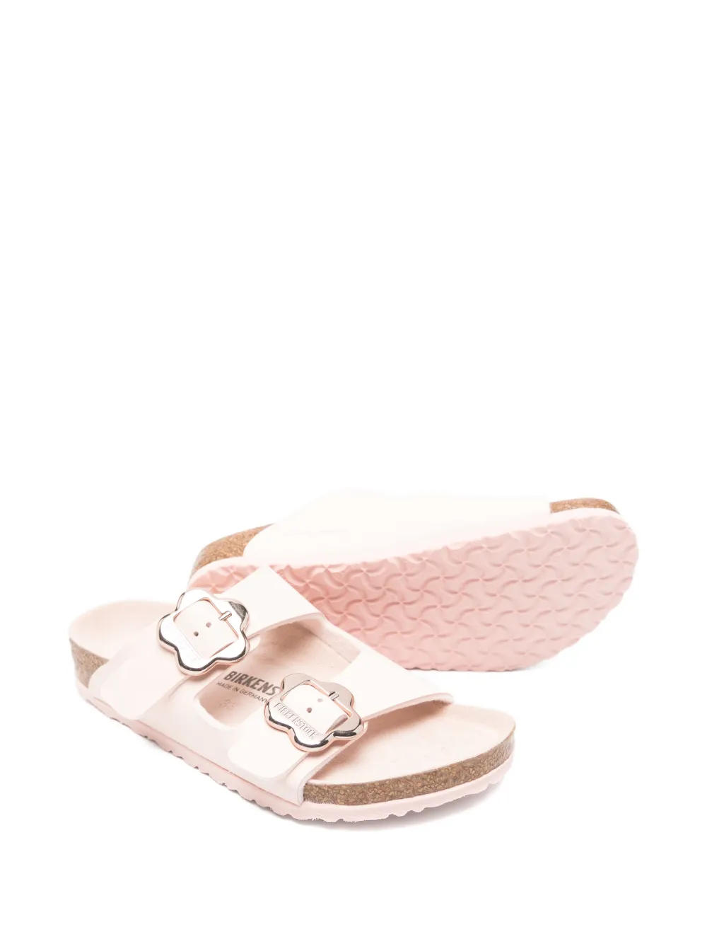 Birkenstock Kids Arizona leren sandalen met gesp Roze
