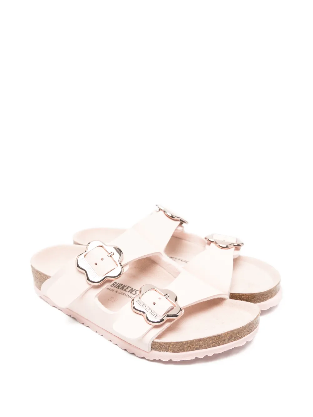 Birkenstock Kids Arizona Flower Buckle leather sandals - Rosa