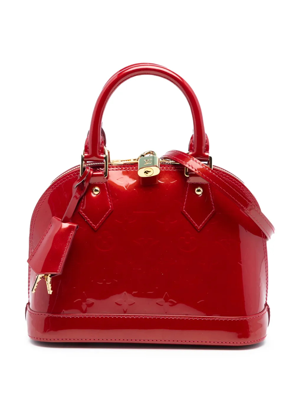 Louis Vuitton Pre-Owned Borsa a tracolla Alma BB in pelle Vernis con monogramma 2013 - Rosso
