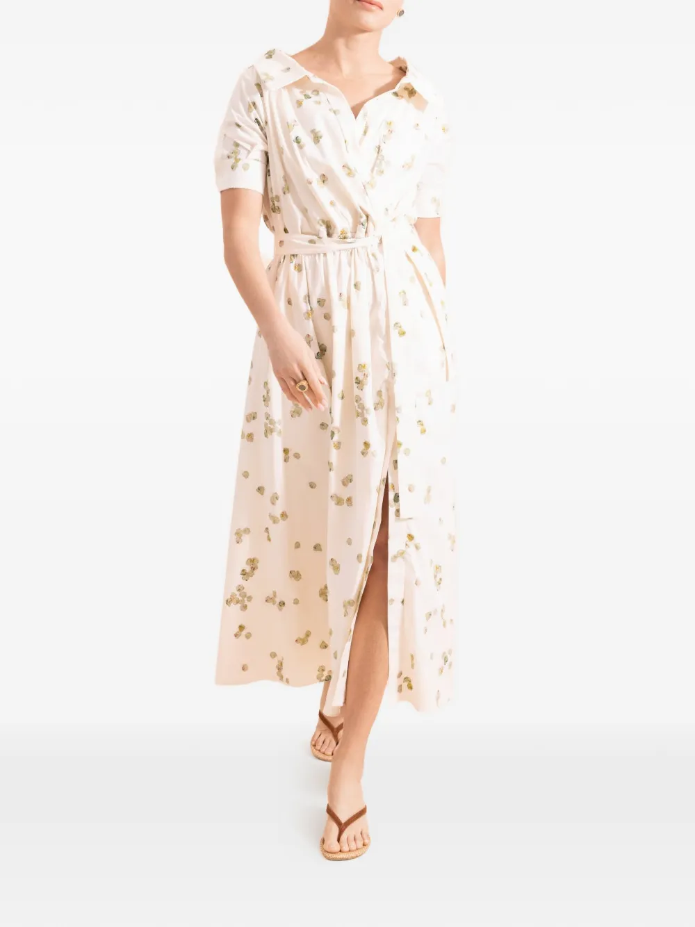  Altuzarra Lydia Floral-pattern Belted Dress - Neutrals 