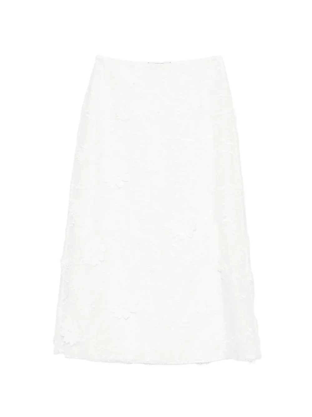 Dorothee Schumacher Sheer Meadow floral-lace midi skirt - Bianco