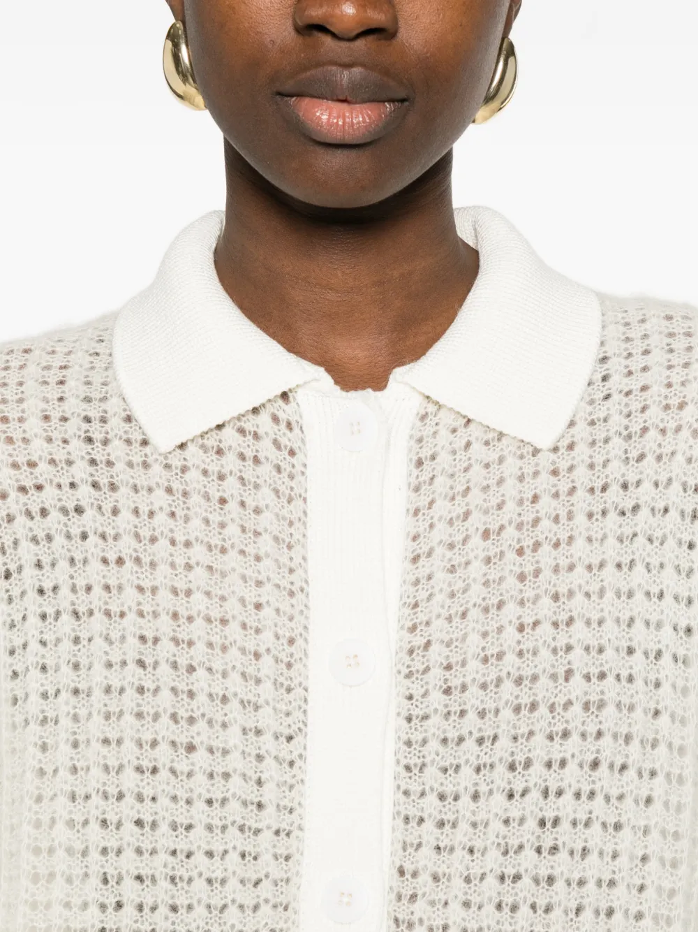 Dorothee Schumacher Airy vest met kraag en knopen Beige