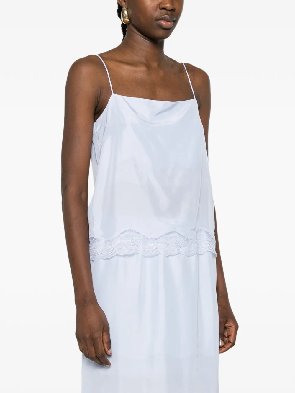  Dorothee Schumacher Top Playful Volumes Con Encaje - Azul 