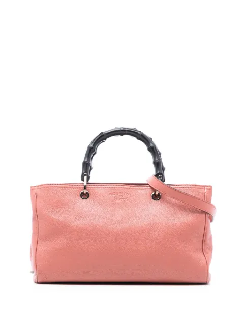 Gucci Pre-Owned 2016-2026 Medium Calfskin Bamboo Shopper satchel