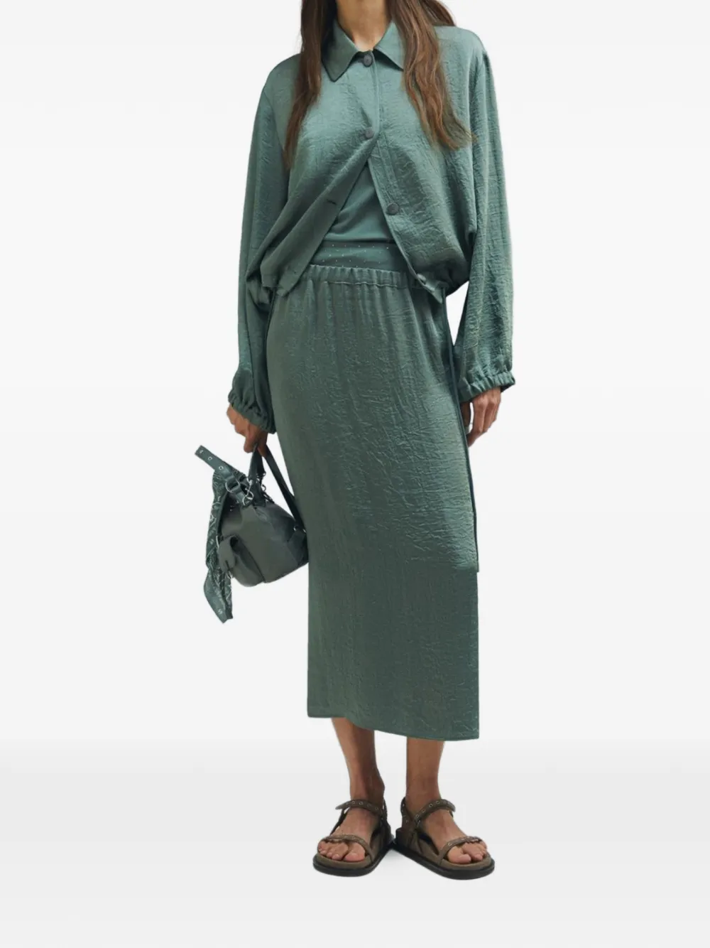  Marella Straight-fit Drawstring Jacket - Green 
