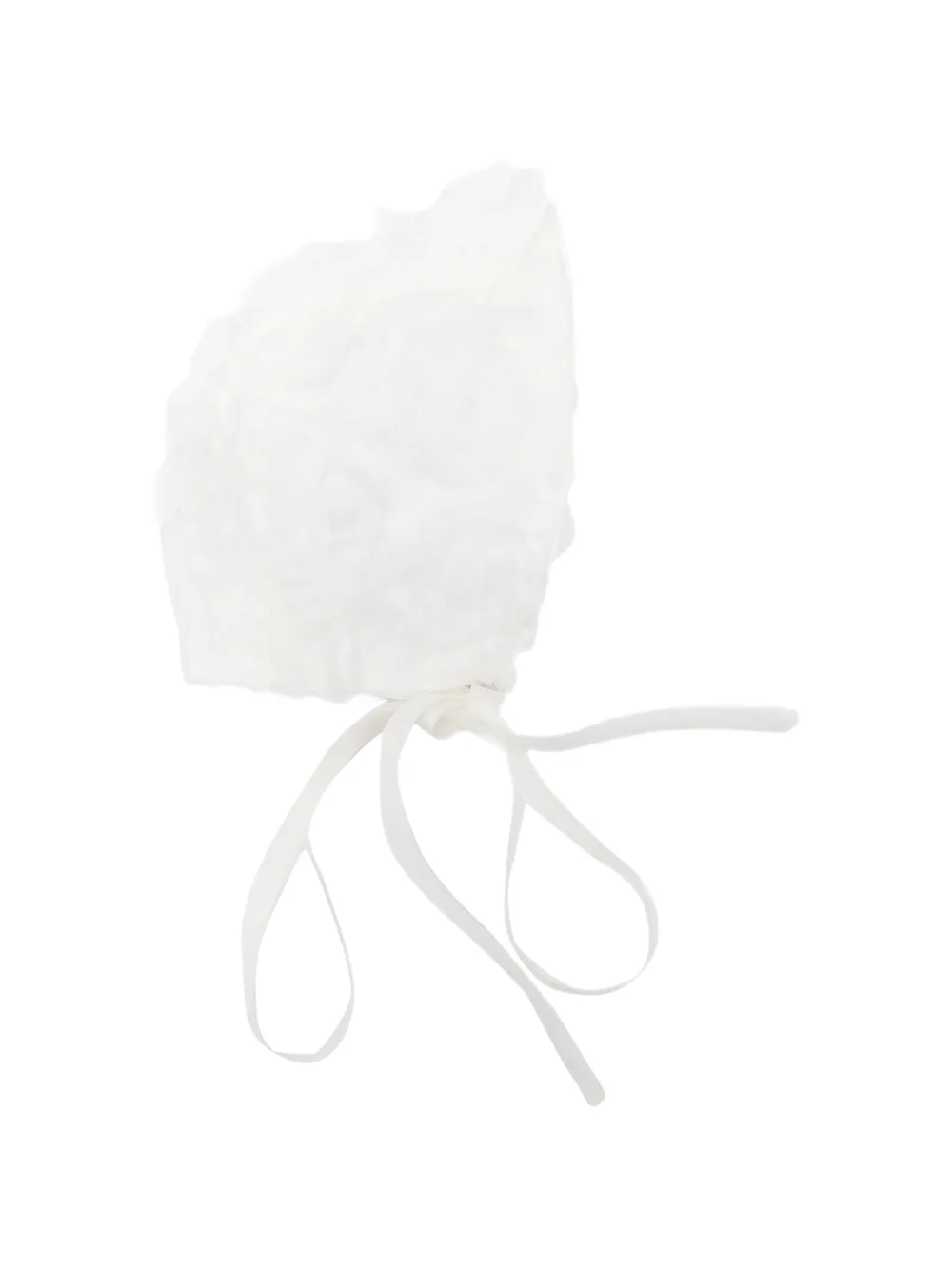  La Stupenderia Floral Tie Cap - White 