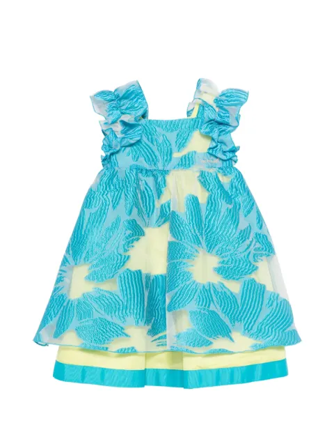 Mi Mi Sol floral-embroidered ruffled dress