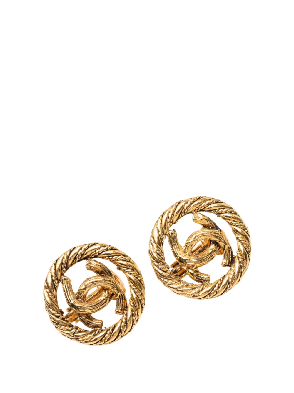 CHANEL Pre-Owned 20th Century CC Gold Plated Round Clip on Earrings costume earrings - Oro