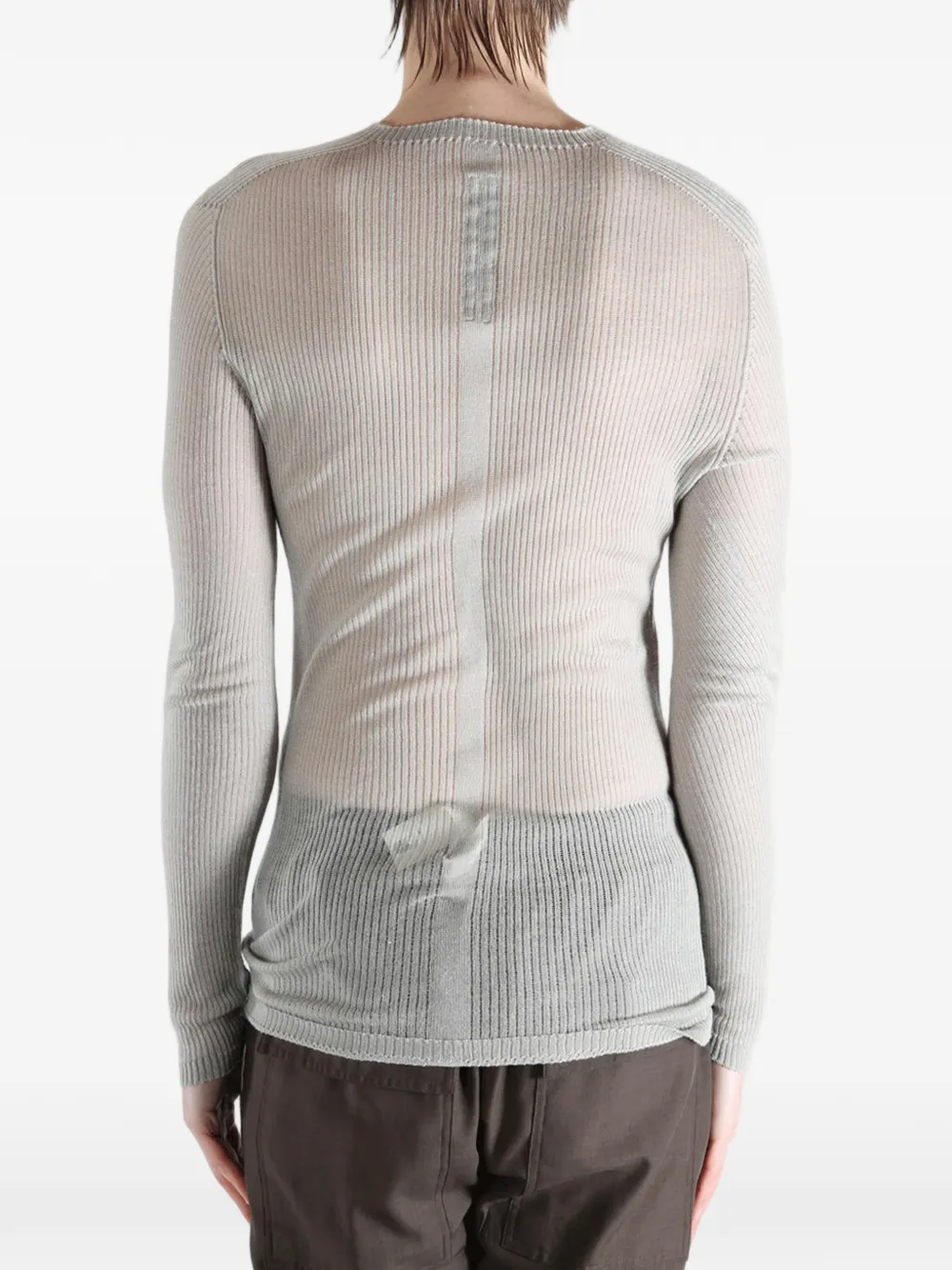 Rick Owens Ribgebreid semi-doorzichtig T-shirt Grijs