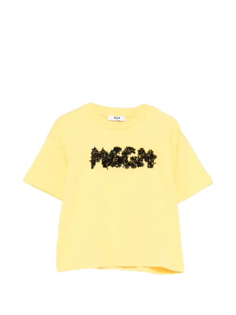 MSGM Kids スパンコールロゴ Tシャツ