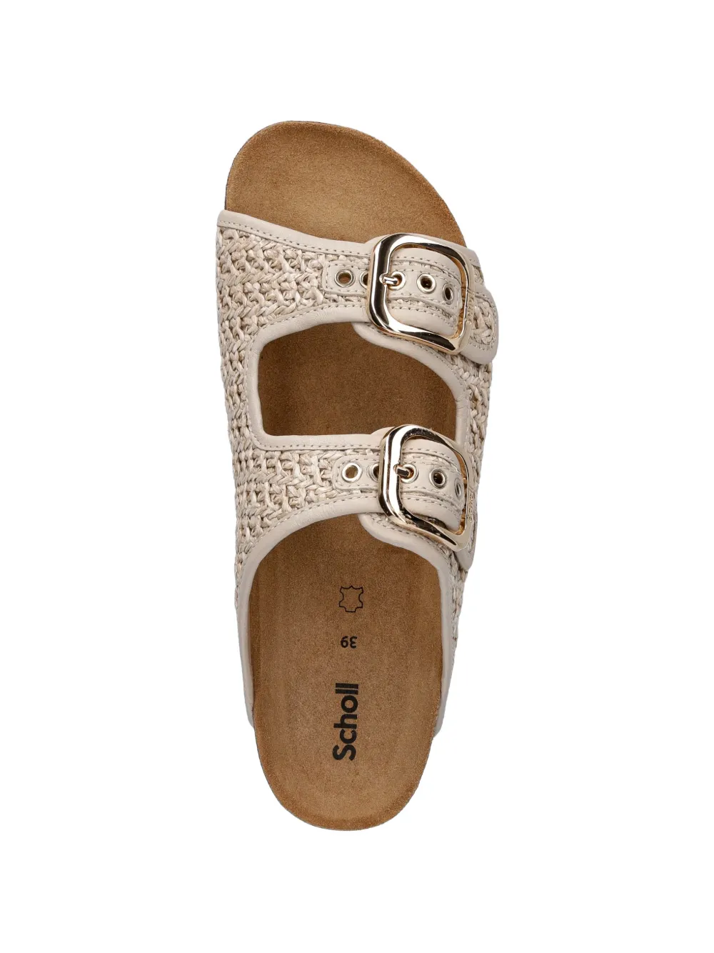 Scholl Geweven slippers met gesp Beige