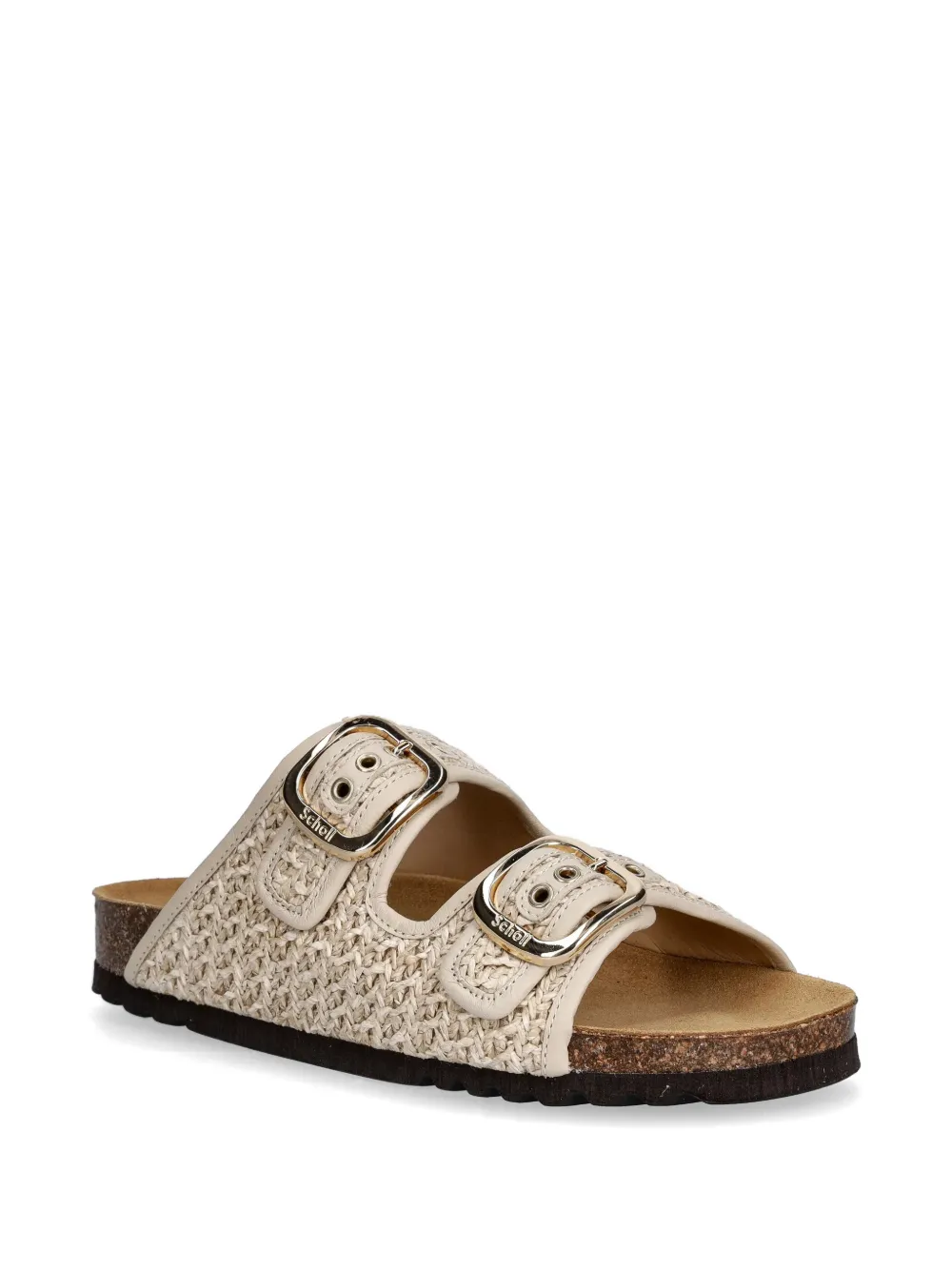 Scholl Geweven slippers met gesp Beige