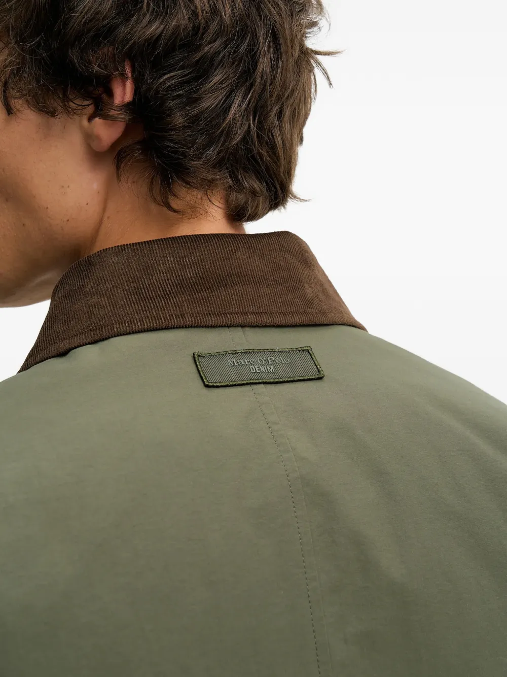 Marc O'Polo Jack met ribfluwelen kraag Groen