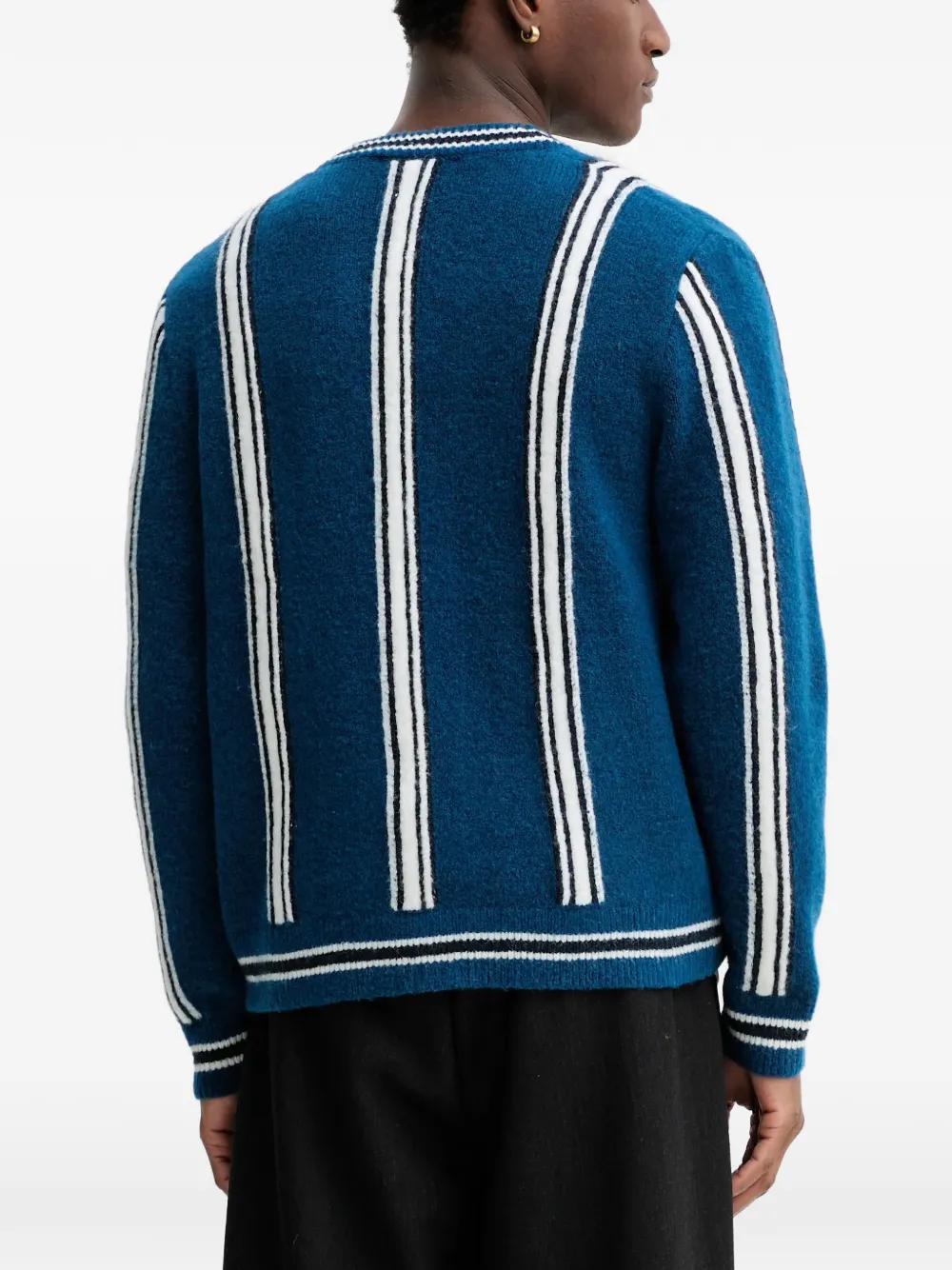 Marc O'Polo Gestreept vest met V-hals Blauw
