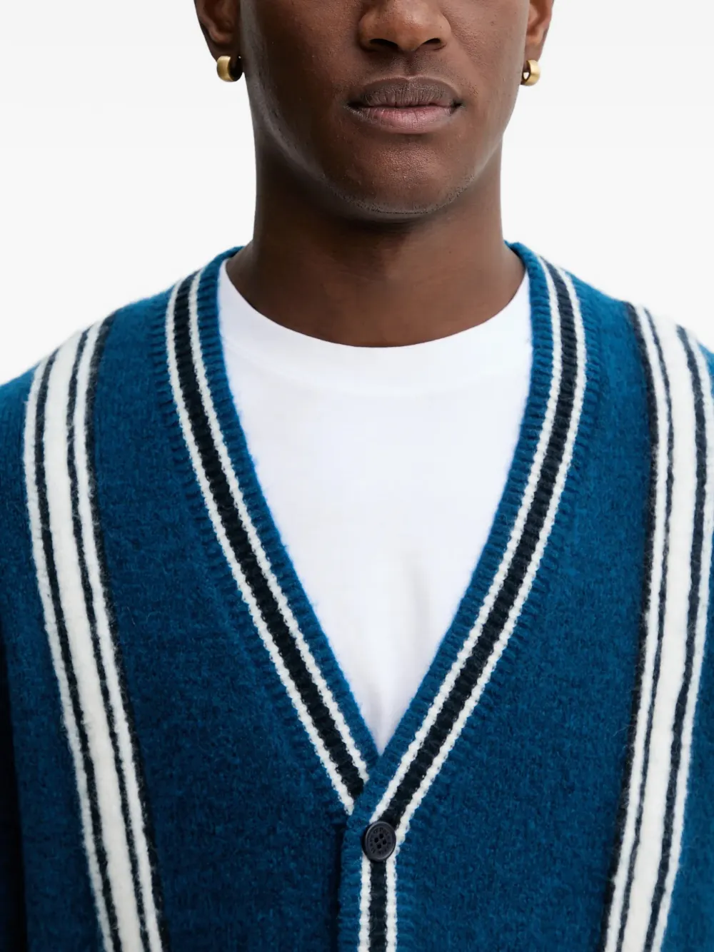 Marc O'Polo Gestreept vest met V-hals Blauw