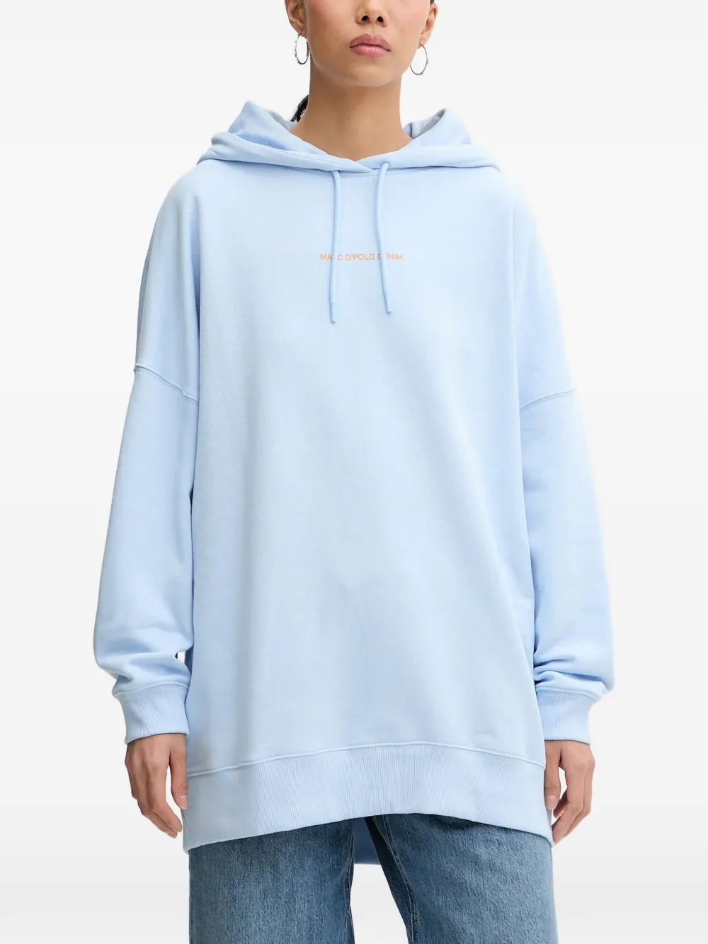 Marc O'Polo Felpa a fiori con cappuccio - Blu