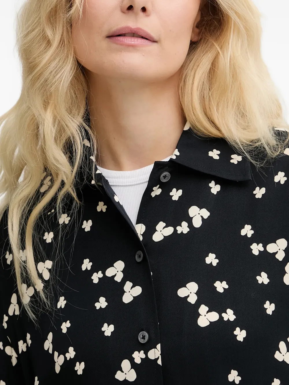 Marc O'Polo Shirt met bloemenprint Zwart