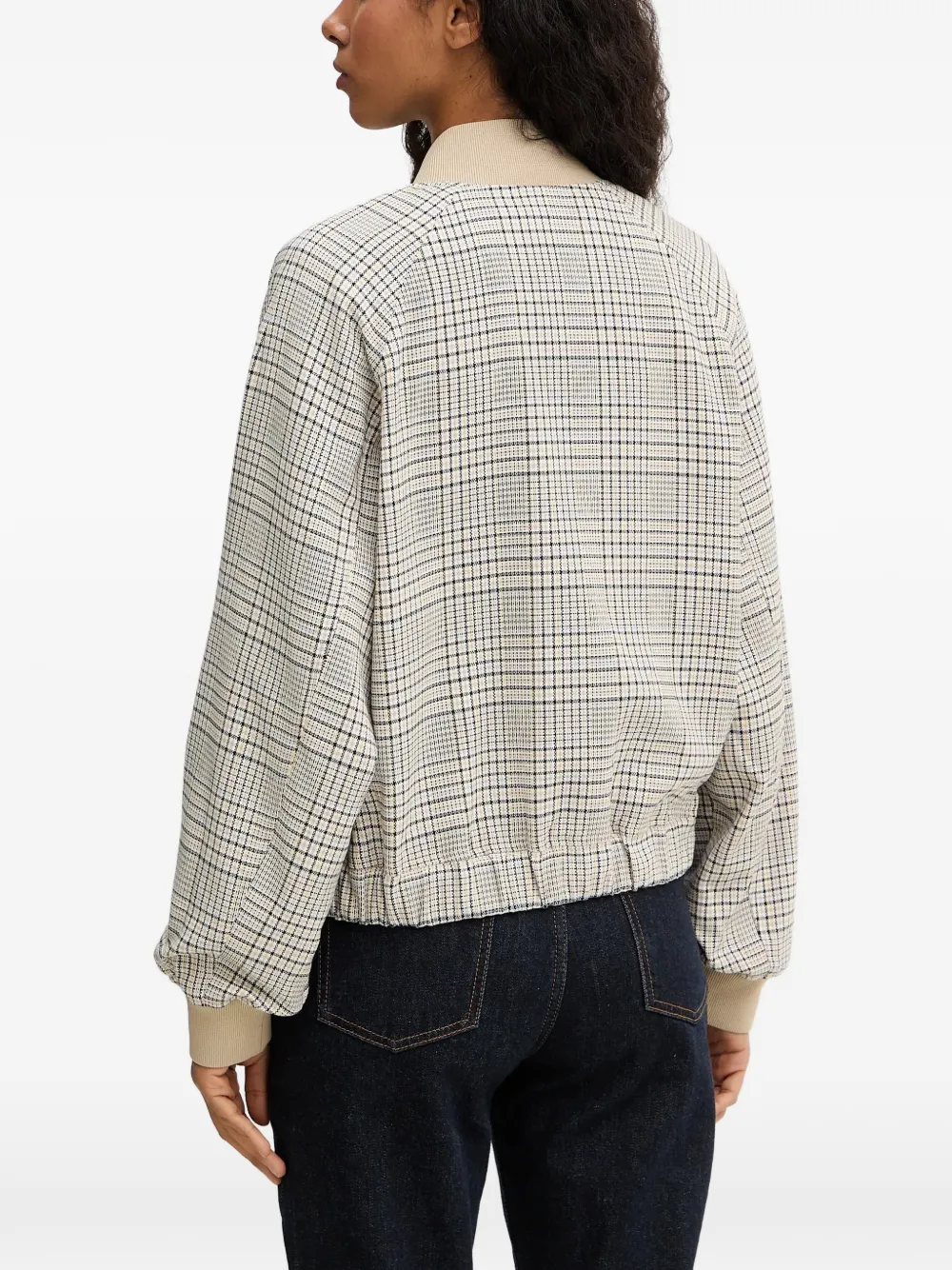 Marc O'Polo Geruit bomberjack Beige
