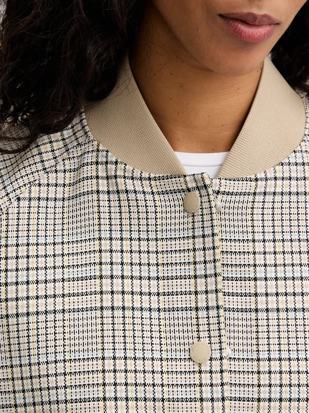 Marc O'Polo Geruit bomberjack Beige