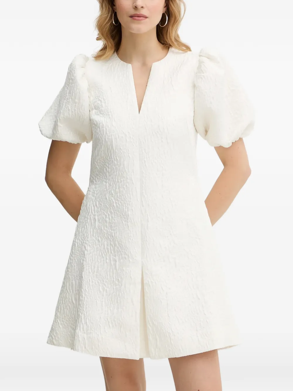 Stine Goya Abito corto con scollo a V - Bianco