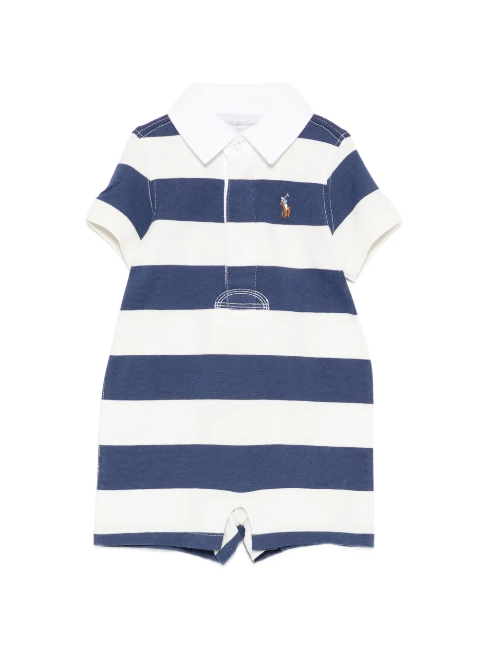 POLO RALPH LAUREN KIDS striped logo-embroidered shorties - Bianco