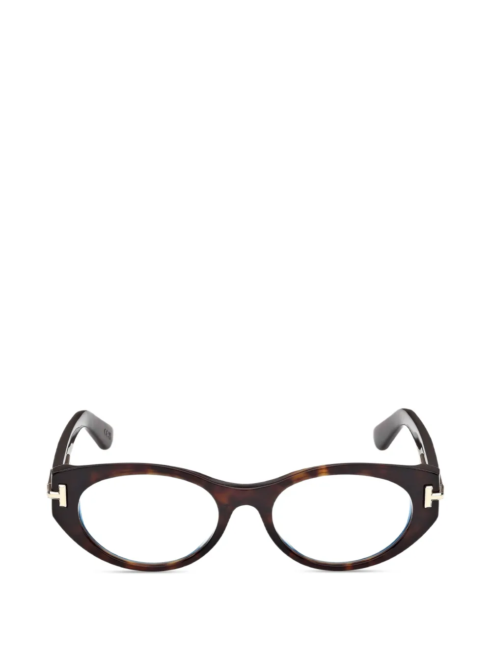 TOM FORD Eyewear oval-frames glasses - Marrone