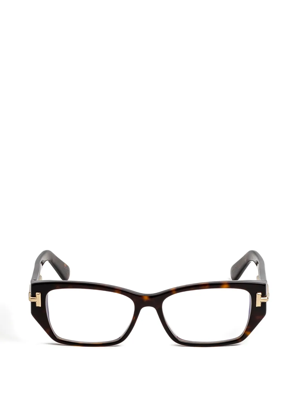 TOM FORD Eyewear geometric frame glasses - Marrone