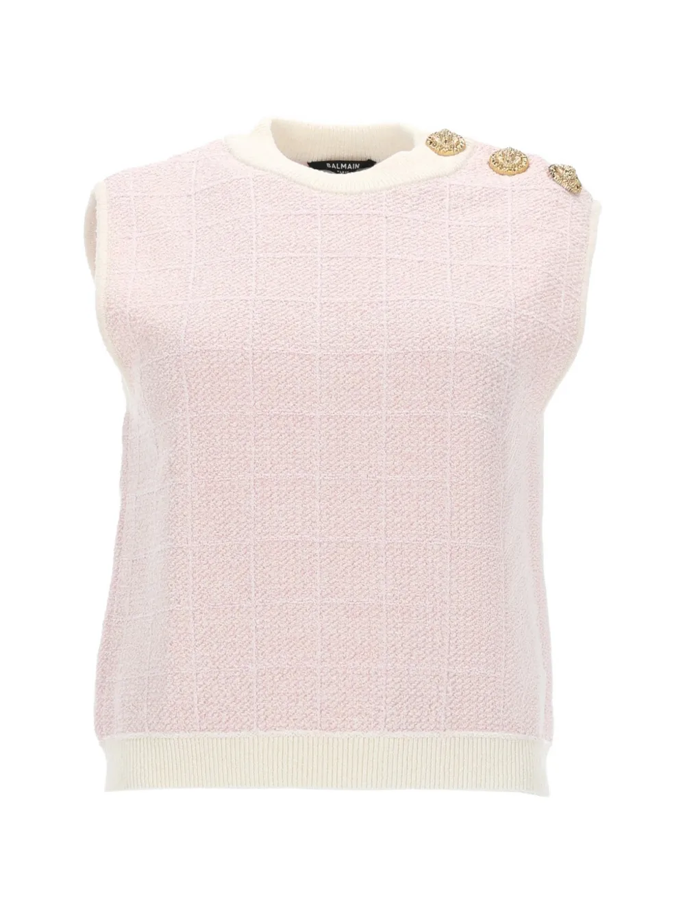 Balmain Top smanicato con bottone - Rosa