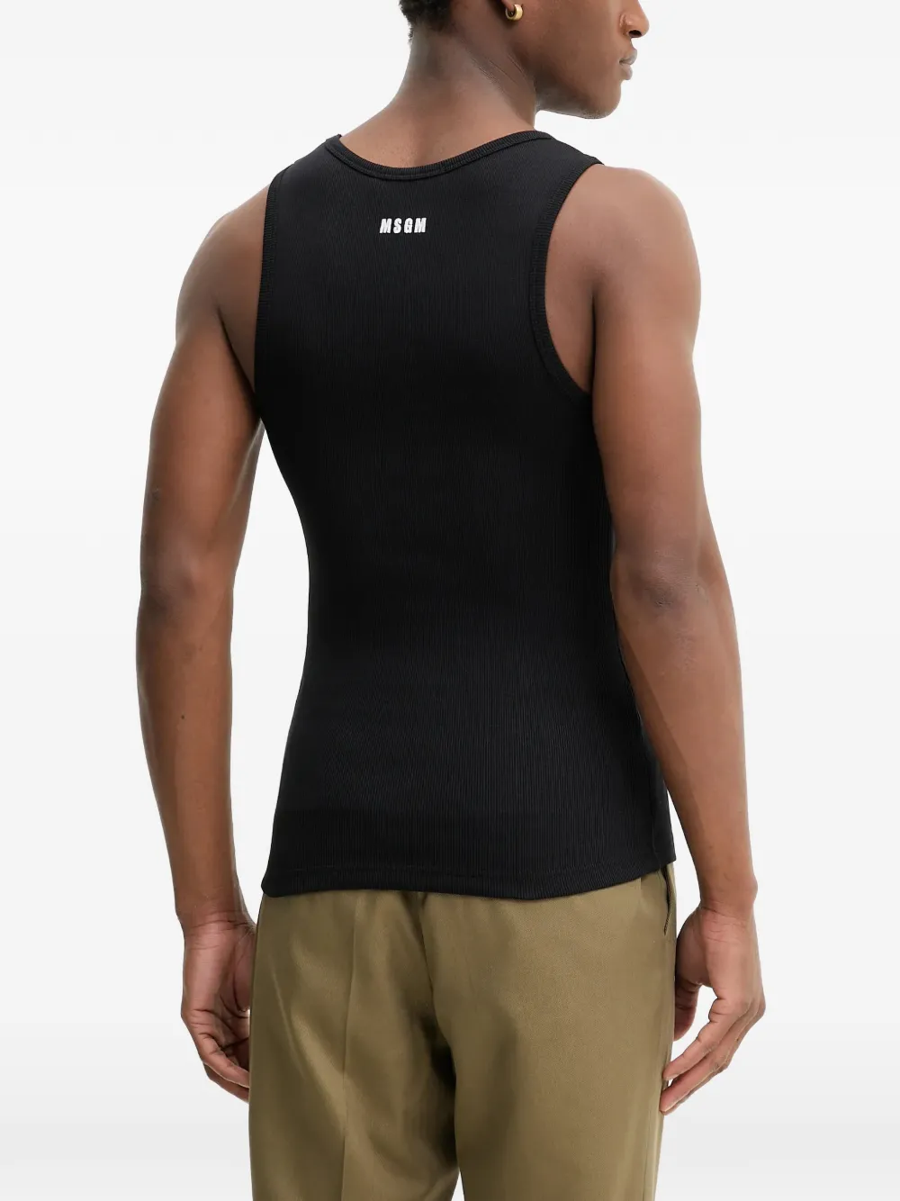  Msgm Ribbed Tank Top - Black 
