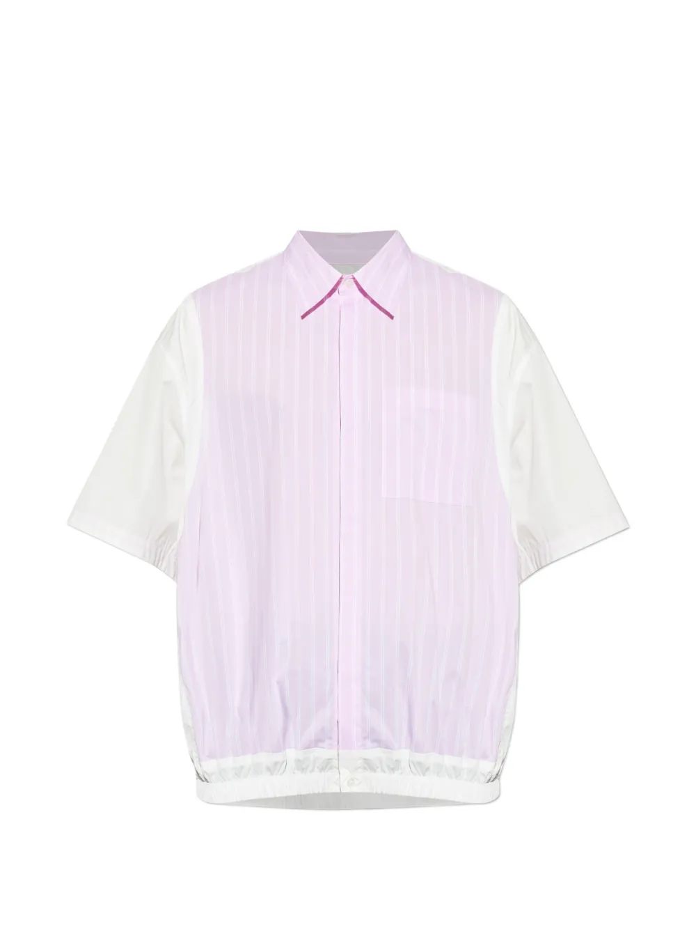 PDF striped colour-block shirt - Bianco
