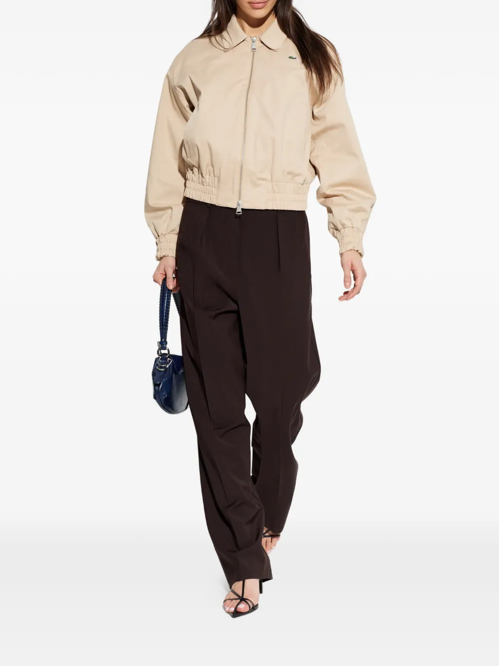  Lacoste Collared Zip Jacket - Neutrals 