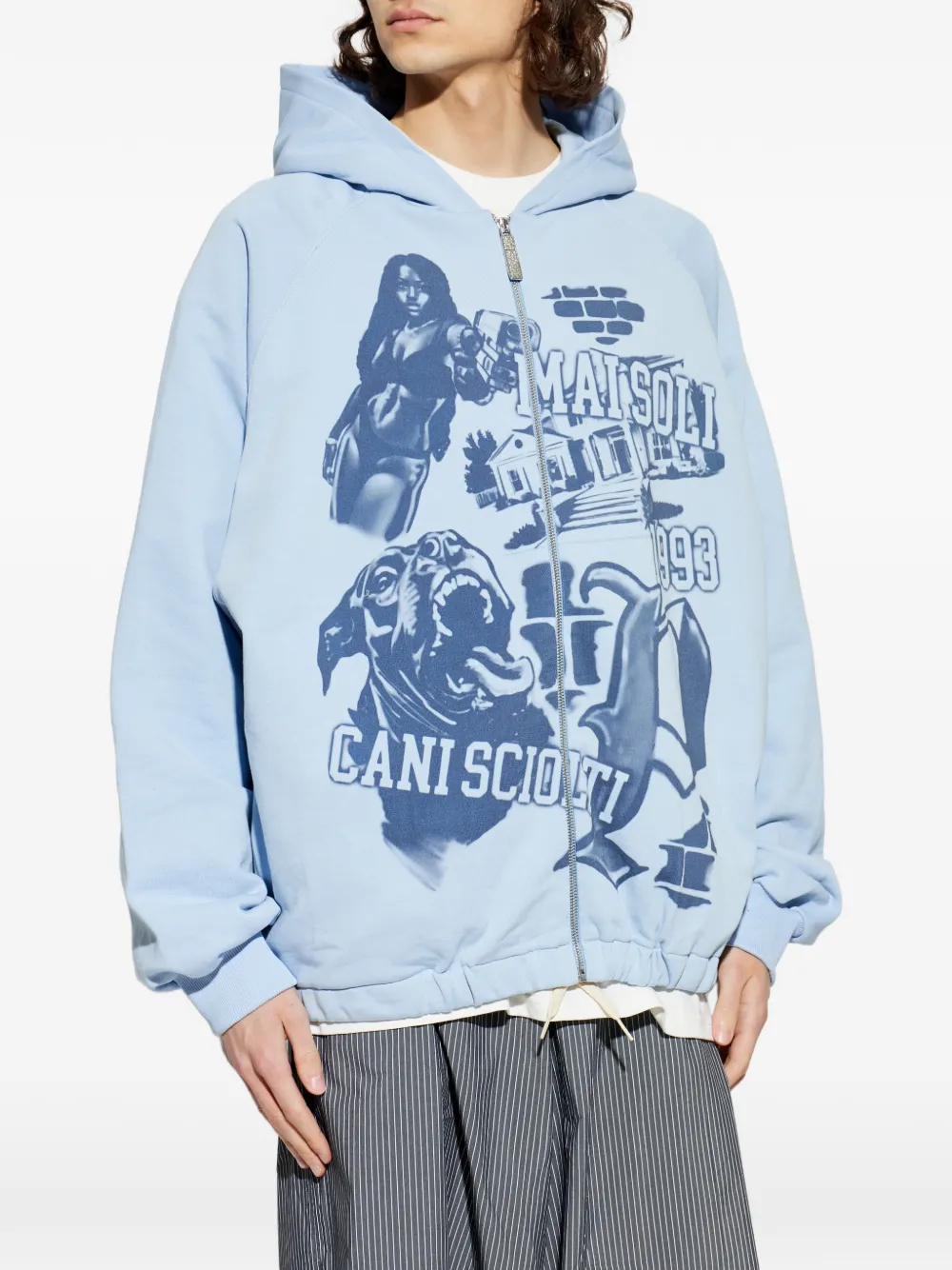  Pdf Sudadera Con Capucha Y Estampado Gráfico - Azul 