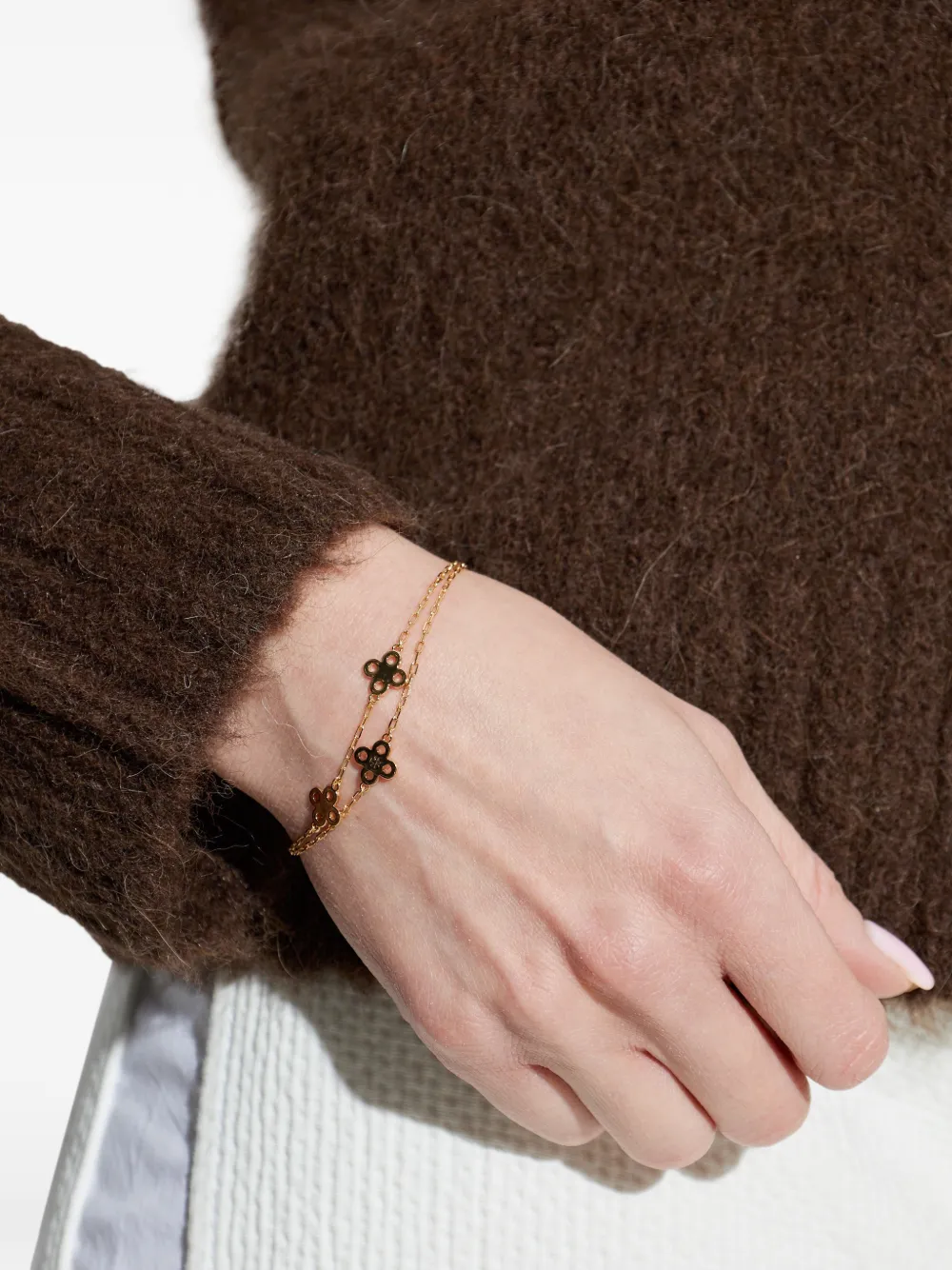  Tory Burch Set De Pulsera Y Pendientes Con Logo De Trébol - Dorado 