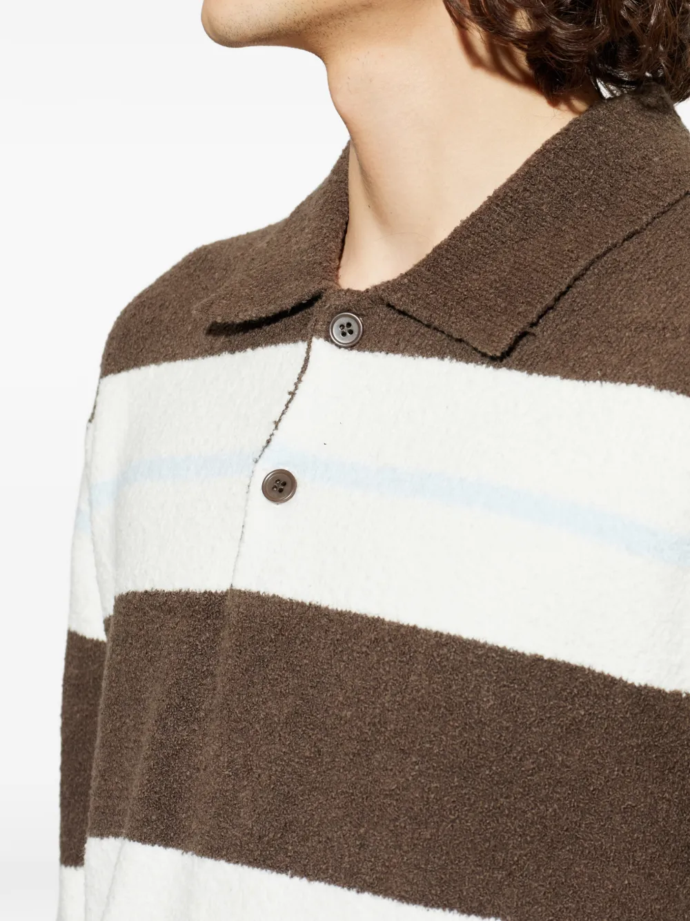SAMSOE Poloshirt met knopen Bruin