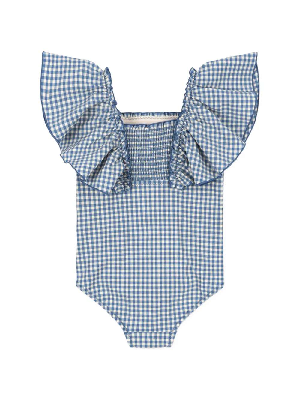 Ruffled Check-Pattern Swimsuit