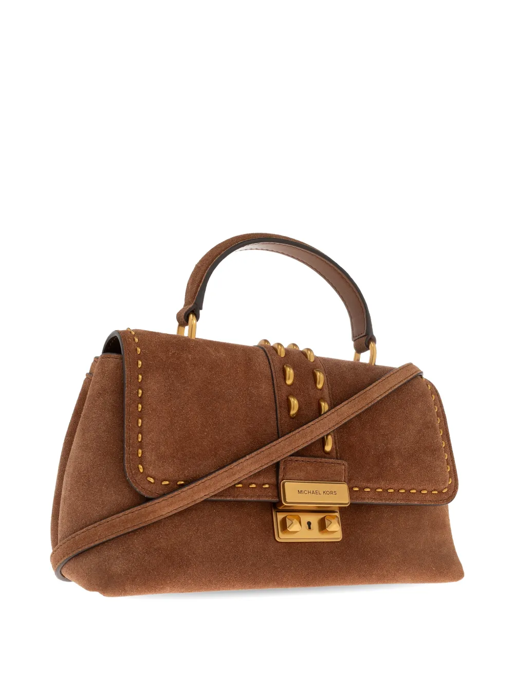Michael Kors Tribeca shopper met studs en handgreep Bruin