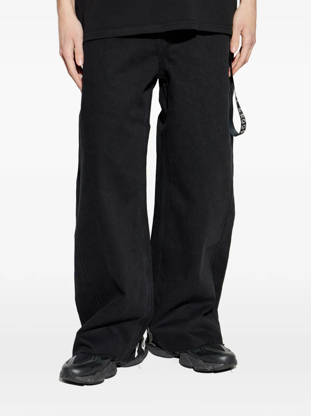  44 Label Group Logo-trim Trousers - Black 